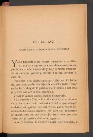 Capítulo XXVI - ¿Quién sabe si duerme o si está despierta?