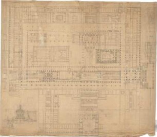 Thiersch, August ; Alexandria (Ägypten); Serapeum von Alexandria - Grundriss, Teilansicht