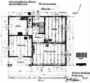 Schörzingen: Empfangsgebäude Verwaltungsgebäude Grundriß EG (mit Gebälk)