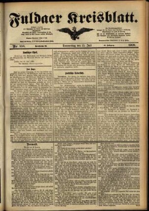 Ausgabe vom Donnerstag, den 15. Juli 1909.