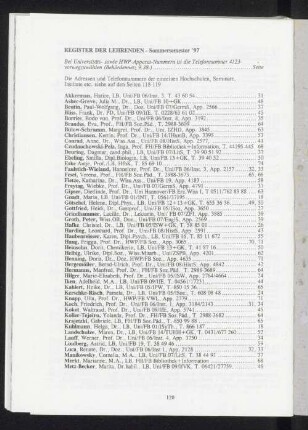 Register der Lehrenden ...