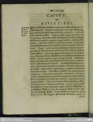 Caput V. De Affectibus
