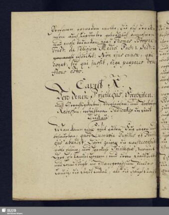 Caput X. Von denen Privilegus, Freyheiten und Gerechtigkeiten