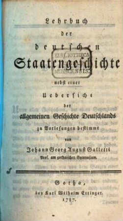 Lehrbuch der deutschen Staatengeschichte