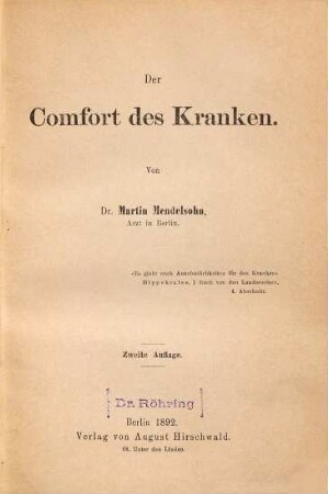 Der Comfort des Kranken