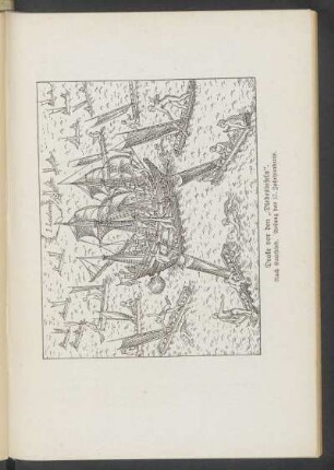 Drake vor den "Diebesinseln". - [Illustration] : Nach Gottfried. Anfang des 17. Jahrhunderts.