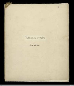 Erkenntnis: eine legende