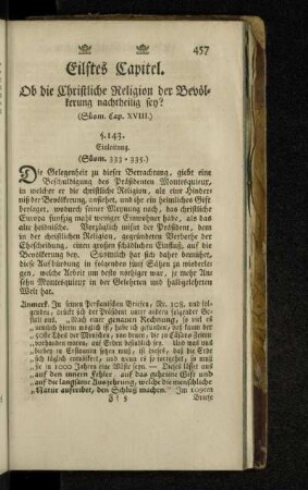 Eilftes Capitel. Ob die Christliche Religion der Bevölkerung nachtheilig sey?