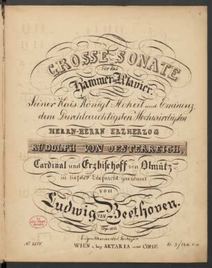 Sonate op. 106; pf; B-Dur; LvBWV op.106; KinB 106