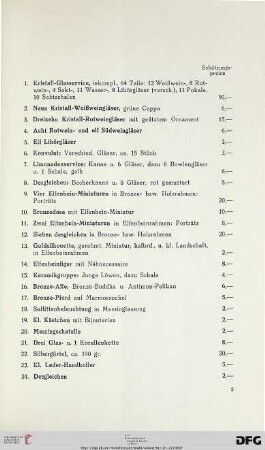 Gemälde – Kompl. Zimmer – Einzelmöbel – Silber – Porzellan – Kristall – Kunstgewerbe – Perser-Teppiche und –Brücken (Nr. 1-497)
