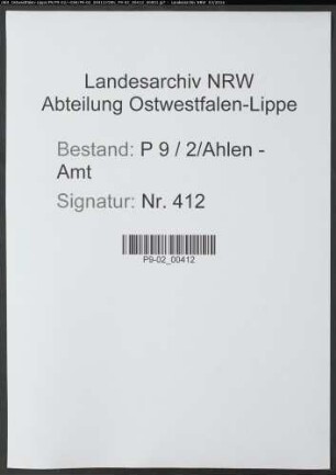 Sterberegister Standesamt Ahlen-Amt
