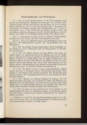 Stellungskämpfe und Verfolgung