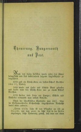 Theuerung, Hungersnoth und Pest
