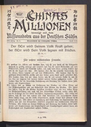 XIX. Jahrg. Nr. 4. April 1918