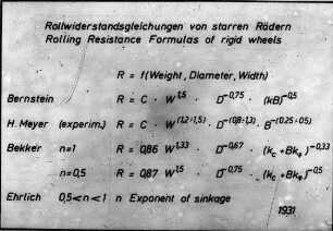 Rollwiderstandsgleichungen von starren Rädern - Rolling Resistance Formulas of rigid wheels