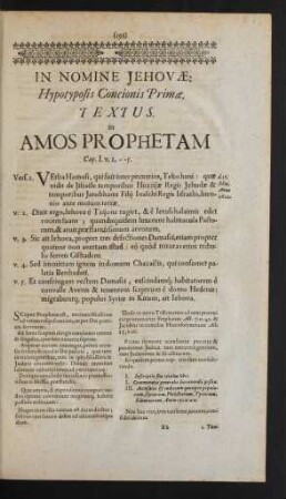 Concionis Primae.
