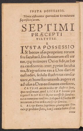 Septimi Praecepti Virtutes.