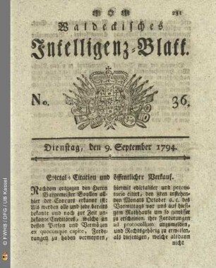No. 36. Dienstag, den 9. September 1794