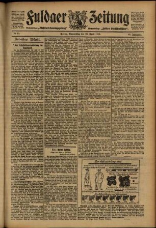 Zweite Ausgabe vom Donnerstag, den 26. April 1906.