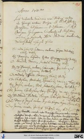 [fol. 190] Rektorat Georg Alban Dreyer 1711/12