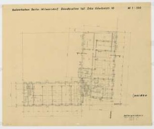 Wohnhaus Bundesallee 192 / Güntzelstraße 10, Berlin-Wilmersdorf: Grundriss Kellergeschoss 1:100