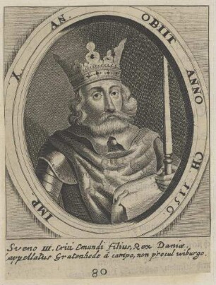 Bildnis von Sveno III, König der Dänen
