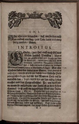 Introitus. - Tractatio.