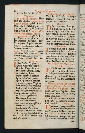 CVIII-CXXXVII, Commune Virginum - Commune non Virginum