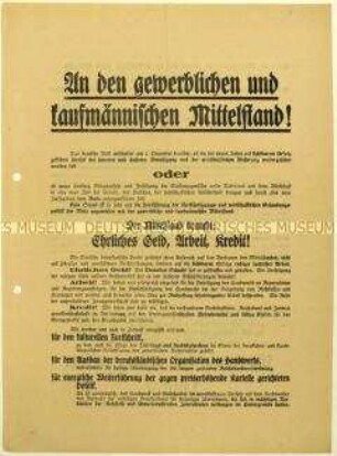 Aufruf der Deutschen Demokratischen Partei zur Reichstags- und zur preußischen Landtagswahl am 7. Dezember 1924