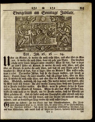 Evangelium am Sonntage Jubilate. Text, Joh. 16, 16-24.