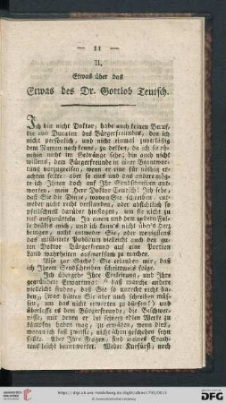 II. Etwas ueber das Etwas des Dr. Gottlob Teutsch