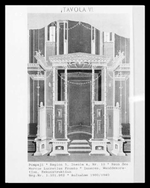 Pompeji, Haus des Marcus Lucretius Fronto, Wanddekoration, Rekonstruktion