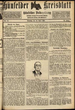 Ausgabe vom Dienstag, den 26. April 1927.