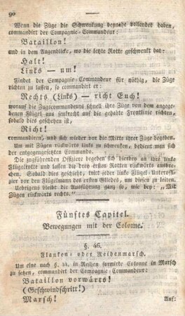 Fünftes Capitel. Bewegungen mit der Colonne.