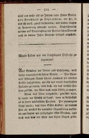 Wann haben wir ein fruchtbares Obstjahr zu erwarten?