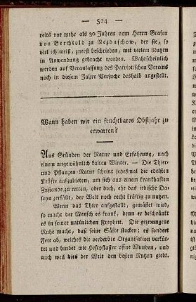 Wann haben wir ein fruchtbares Obstjahr zu erwarten?
