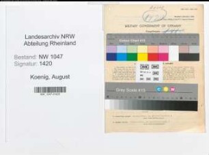 Entnazifizierung August Koenig , geb. 20.11.1902 (Angestellter)