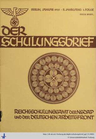 II. Jahrgang, Folge 1: Der Schulungsbrief