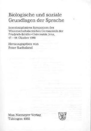 Zur Evolution von Sprachfähigkeit und Sprache