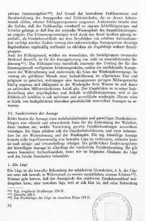 III. Sonderformen der Aussage