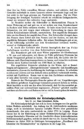 246-250, Zur Geschichte der Kriminalpsychologie