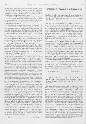 548-550 [Rezension] Eickhoff, Klaus, Gemeinde entwickeln für die Volkskirche der Zukunft