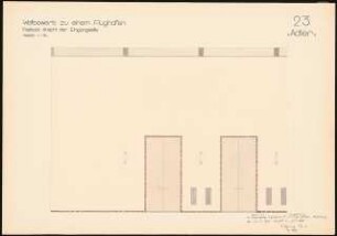 Hauptgebäude eines Flughafens Schinkelwettbewerb 1932: Festsaal: Ansicht der Eingangsseite 1:20