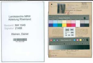 Entnazifizierung Daniel Kleinen , geb. 11.06.1900 (Bahnassistent)