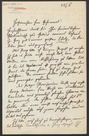Brief an Ludwig Strecker  : 28.01.1911