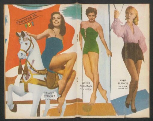 Elaine Stewart, Esther Williams, Anne Francis - [Ilustración] : Pebetas de PBT