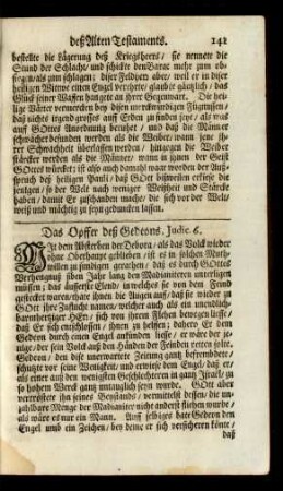 Das Opffer deß Gedeons. Judic. 6.