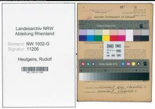 Entnazifizierung Rudolf Heutgens, geb. 11.06.1914 (Kellner)