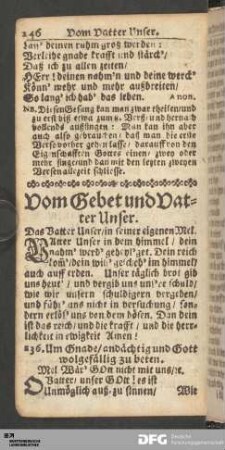 Vom Gebet und Vatter Unser.