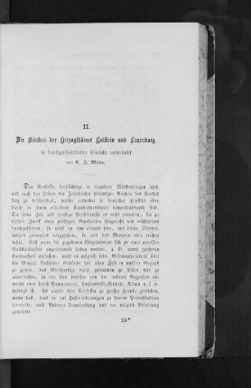 II. Die Kirchen der Herzogthümer Holstein und Lauenburg, in kunstgeschichtlicher Hinsicht untersucht